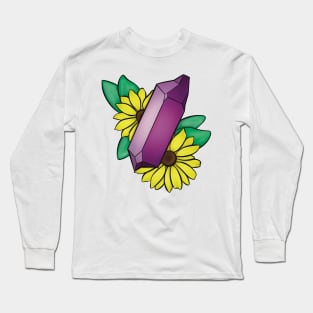 Amethyst and Yellow Flowers Long Sleeve T-Shirt